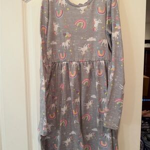 Freestyle Gray Unicorn and Rainbow Kids Dress